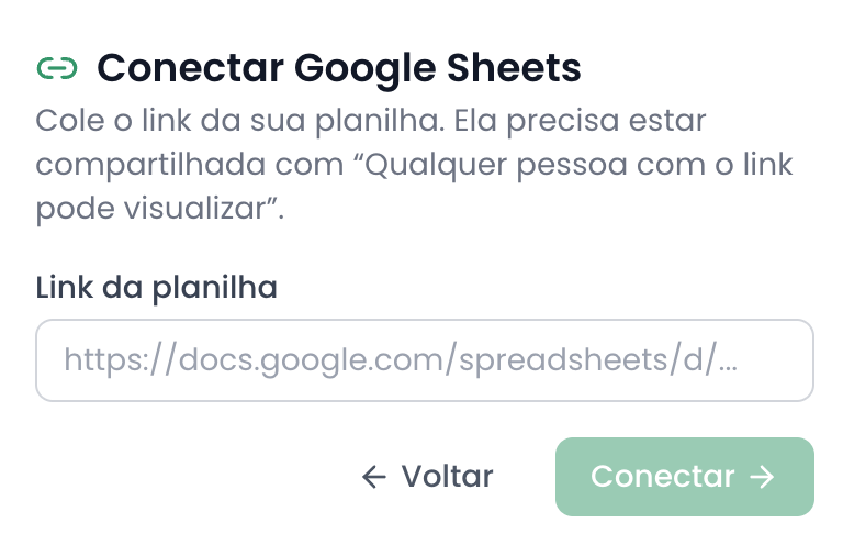 Tela de importação mapeando colunas de planilha com preview